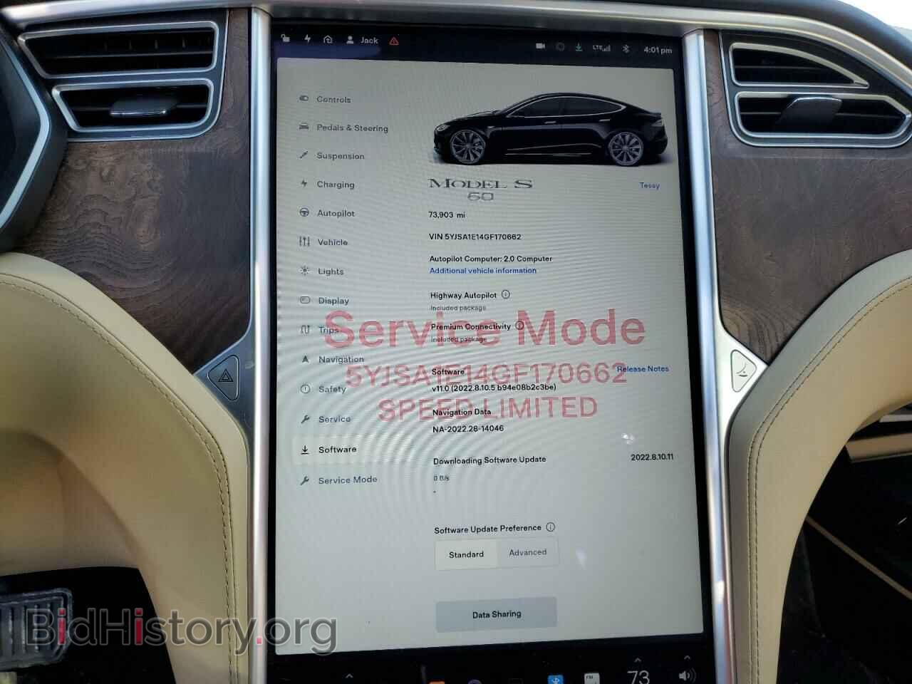 2016 TESLA MODEL S - VIN: 5YJSA1E14GF170662 - Фото 9