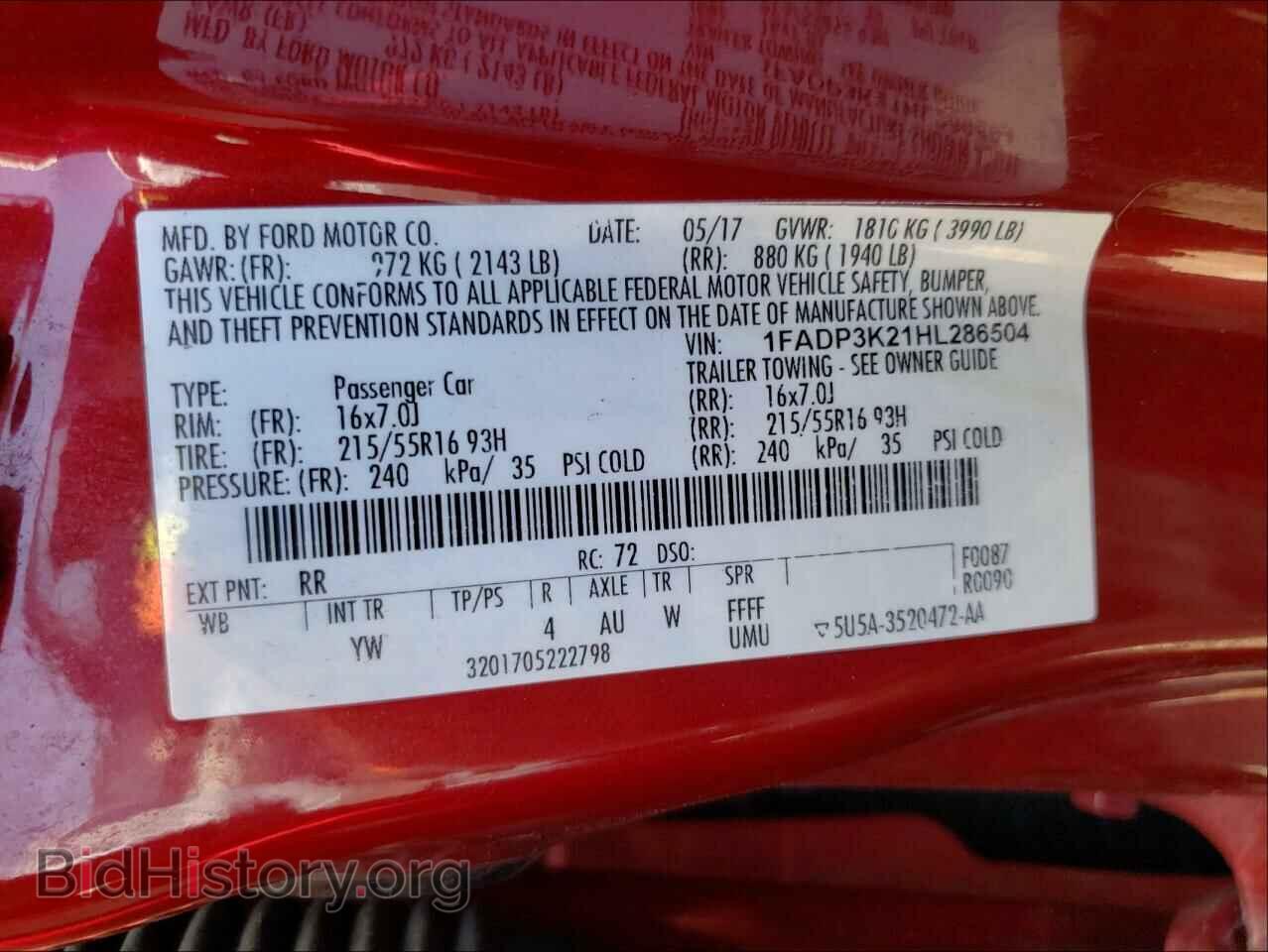 2017 FORD FOCUS - VIN: 1FADP3K21HL286504 - Photo 10