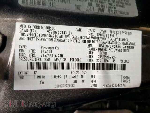 2017 FORD FOCUS SE - VIN: 1FADP3F28HL241859 - Фото 10