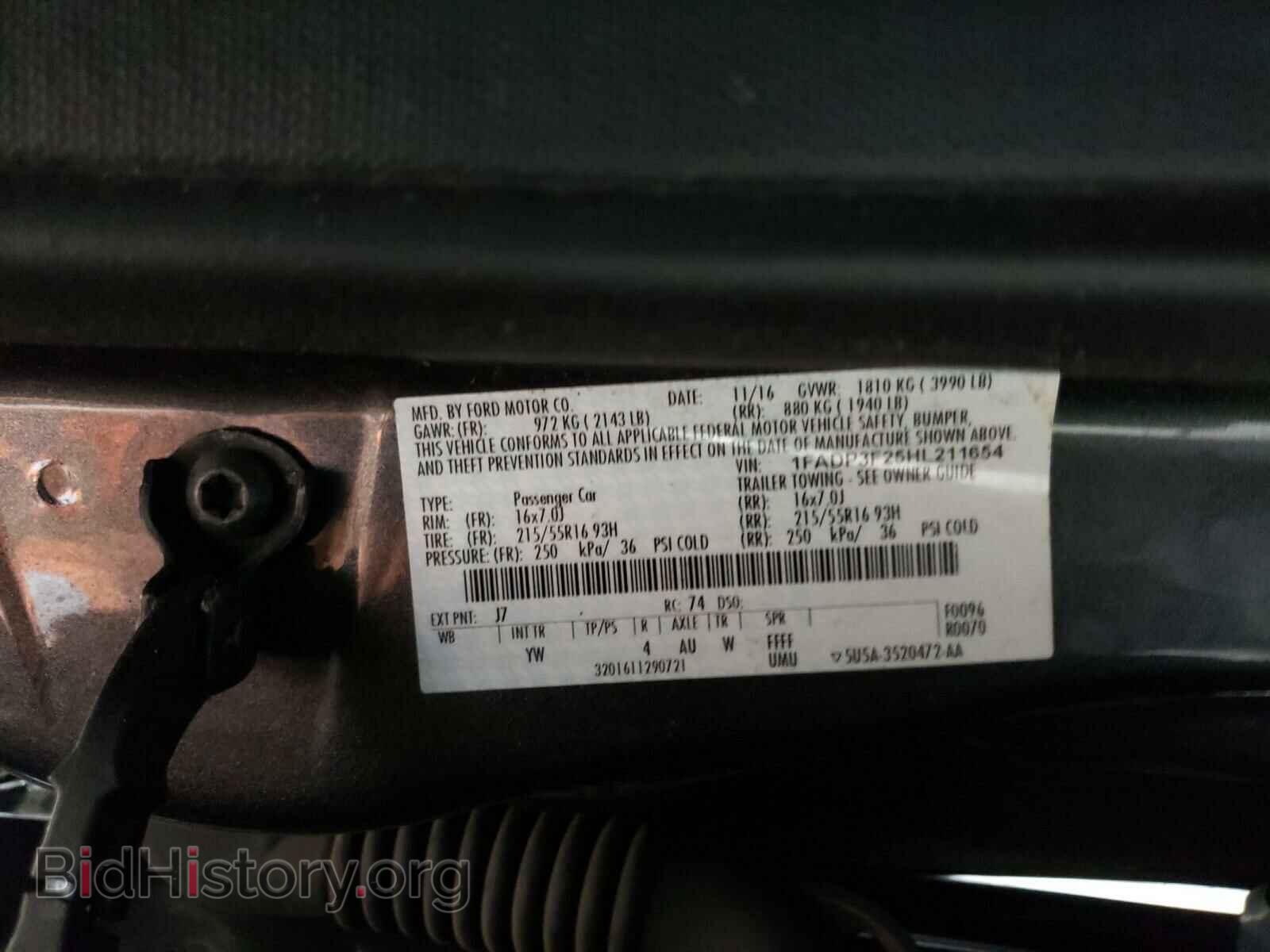 2017 FORD FOCUS - VIN: 1FADP3F25HL211654 - Фото 10