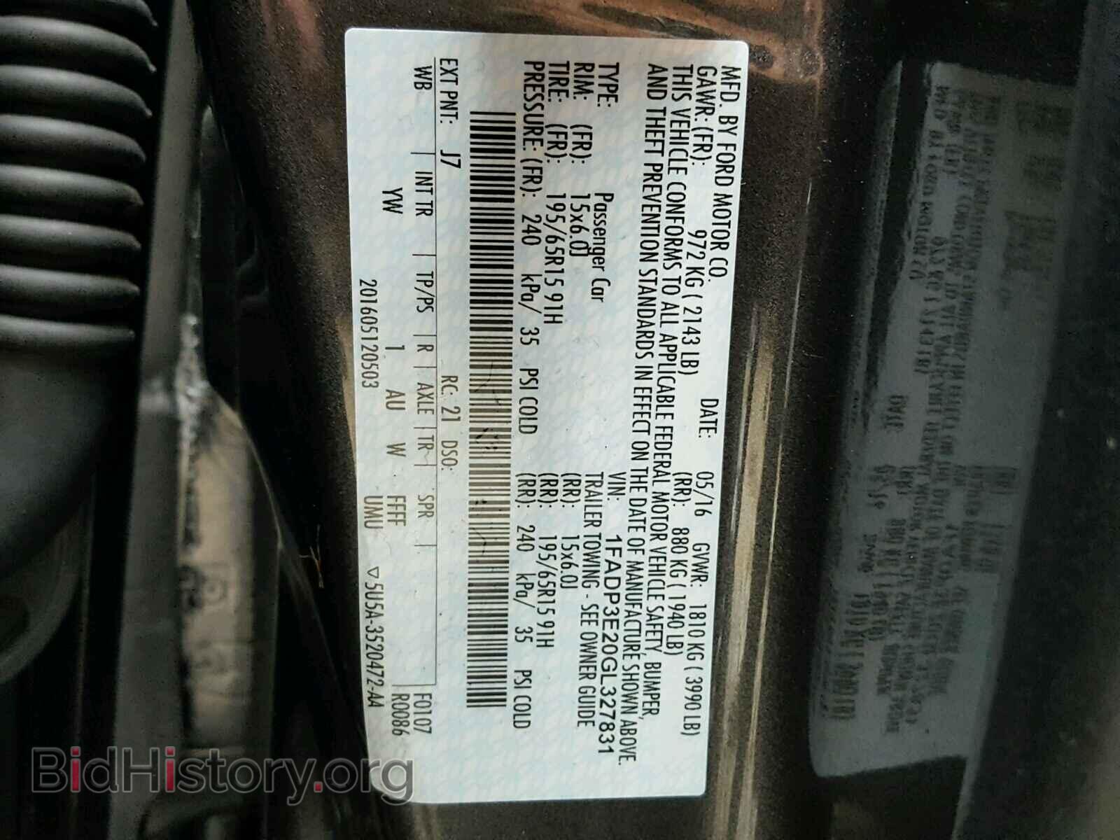 2016 FORD FOCUS - VIN: 1FADP3E20GL327831 - Фото 10