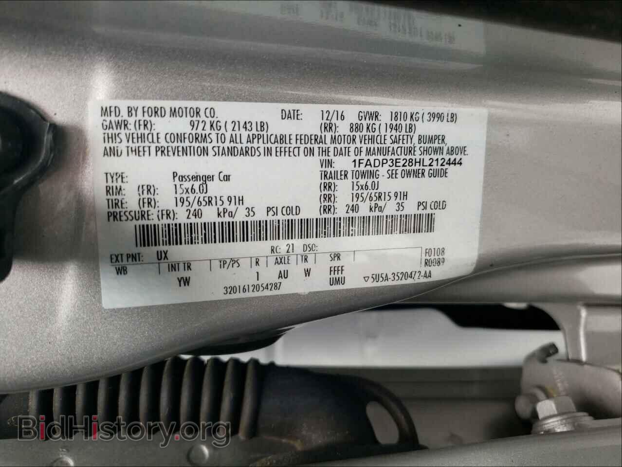 2017 FORD FOCUS - VIN: 1FADP3E28HL212444 - Фото 10