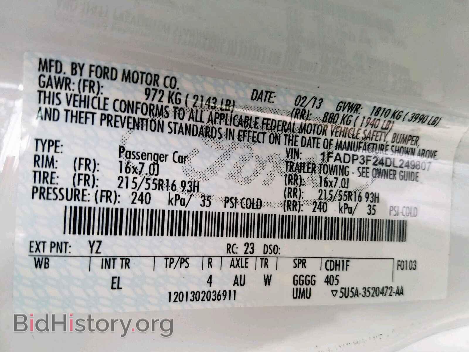 2013 FORD FOCUS SE - VIN: 1FADP3F24DL249807 - Фото 10