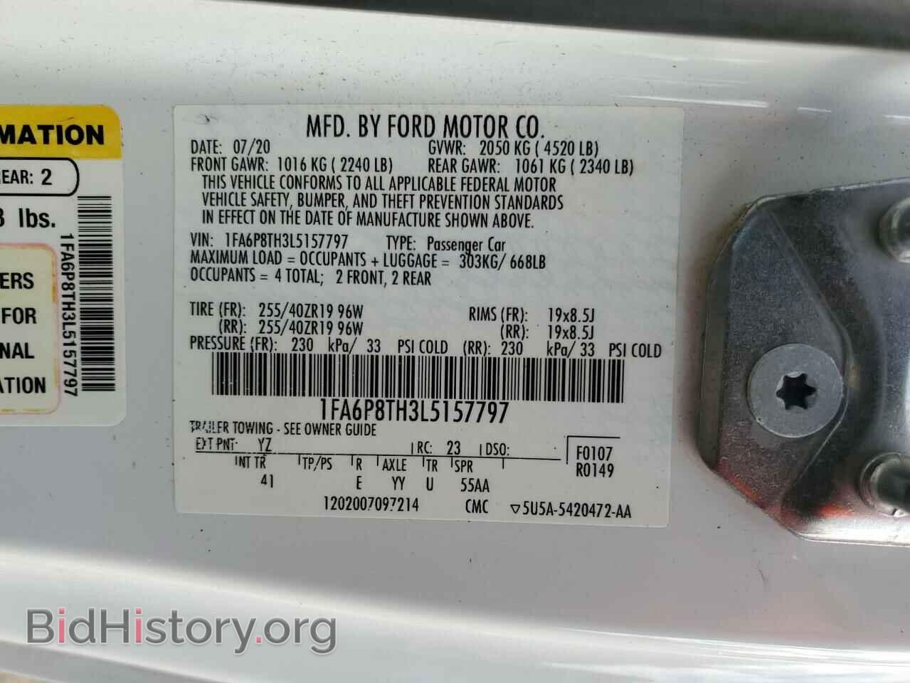 2020 FORD ALL Models - VIN: 1FA6P8TH3L5157797 - Photo 15