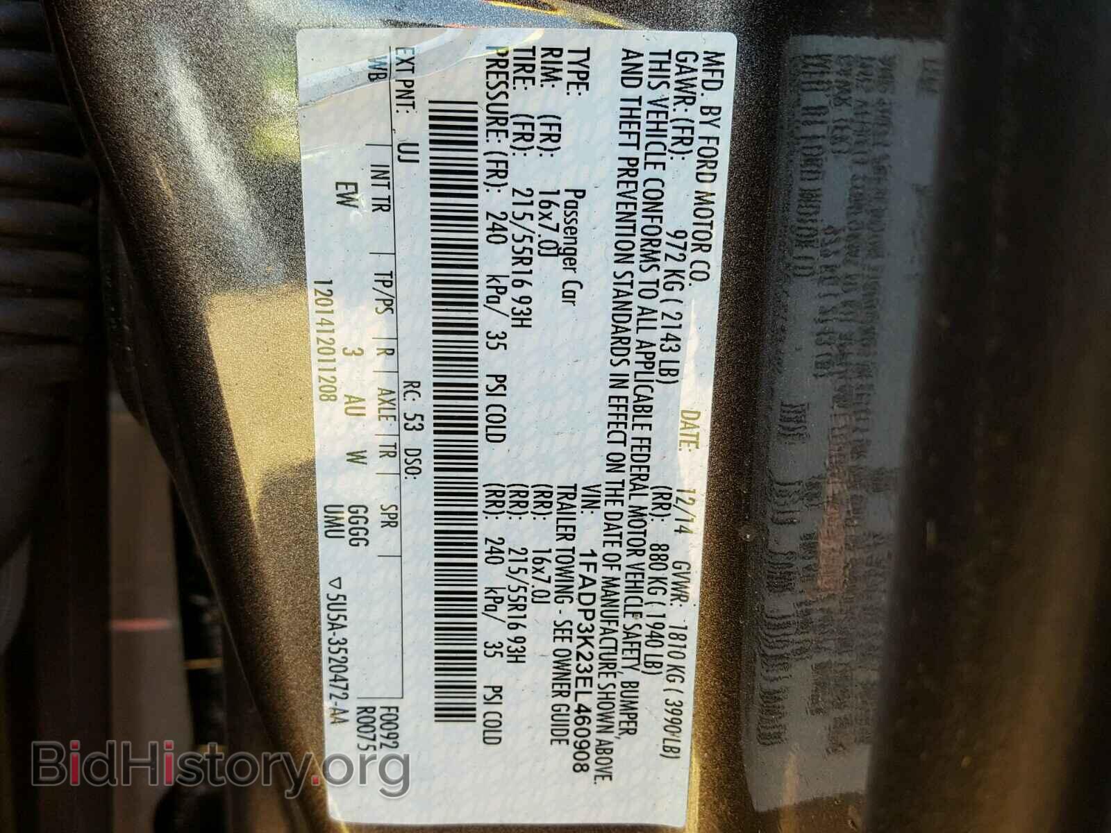 2014 FORD FOCUS - VIN: 1FADP3K23EL460908 - Photo 10