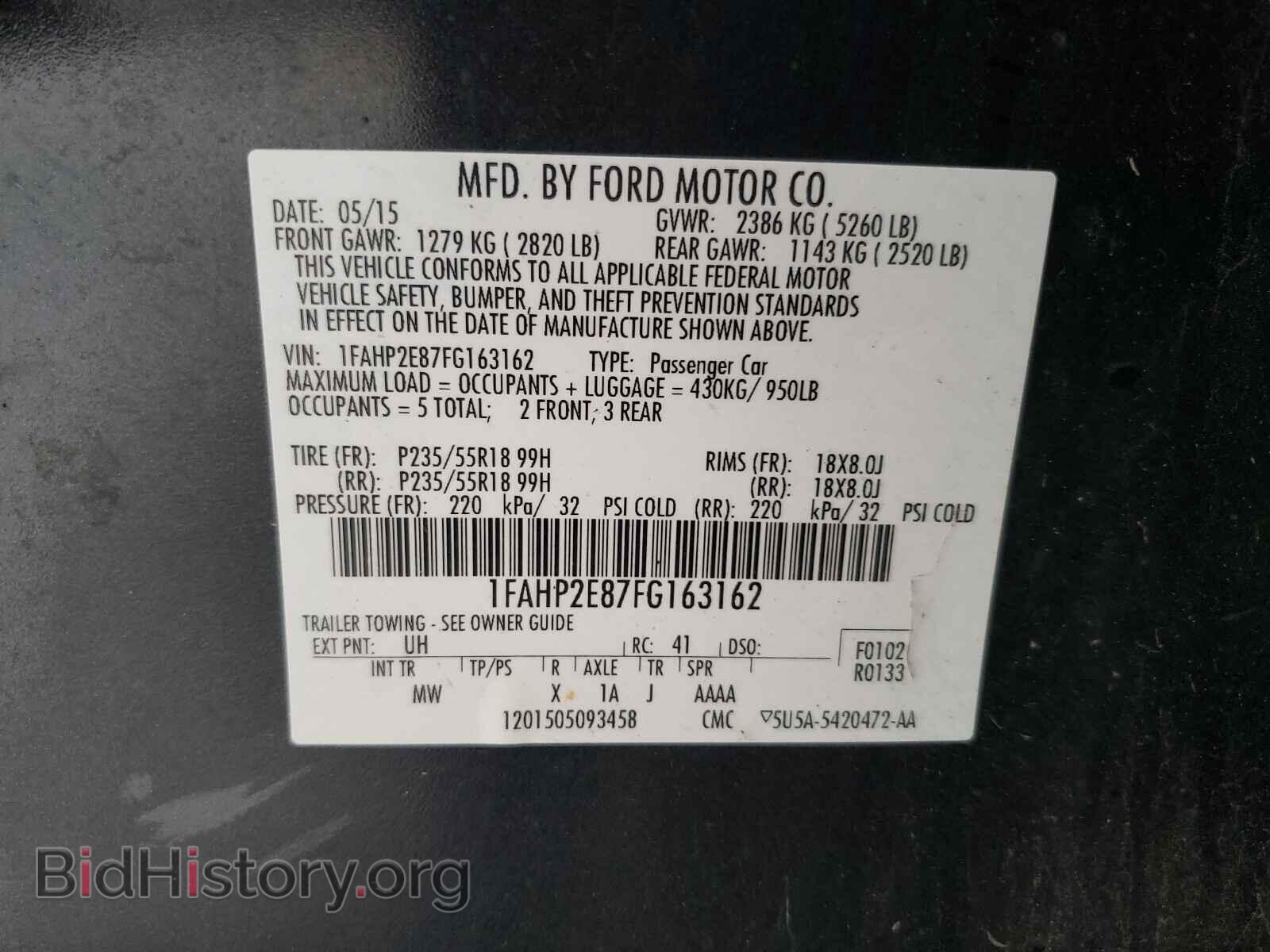 2015 FORD TAURUS - VIN: 1FAHP2E87FG163162 - Photo 10
