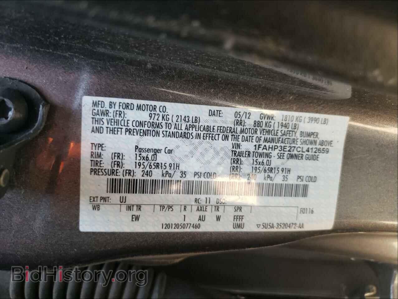 2012 FORD FOCUS - VIN: 1FAHP3E27CL412659 - Photo 10