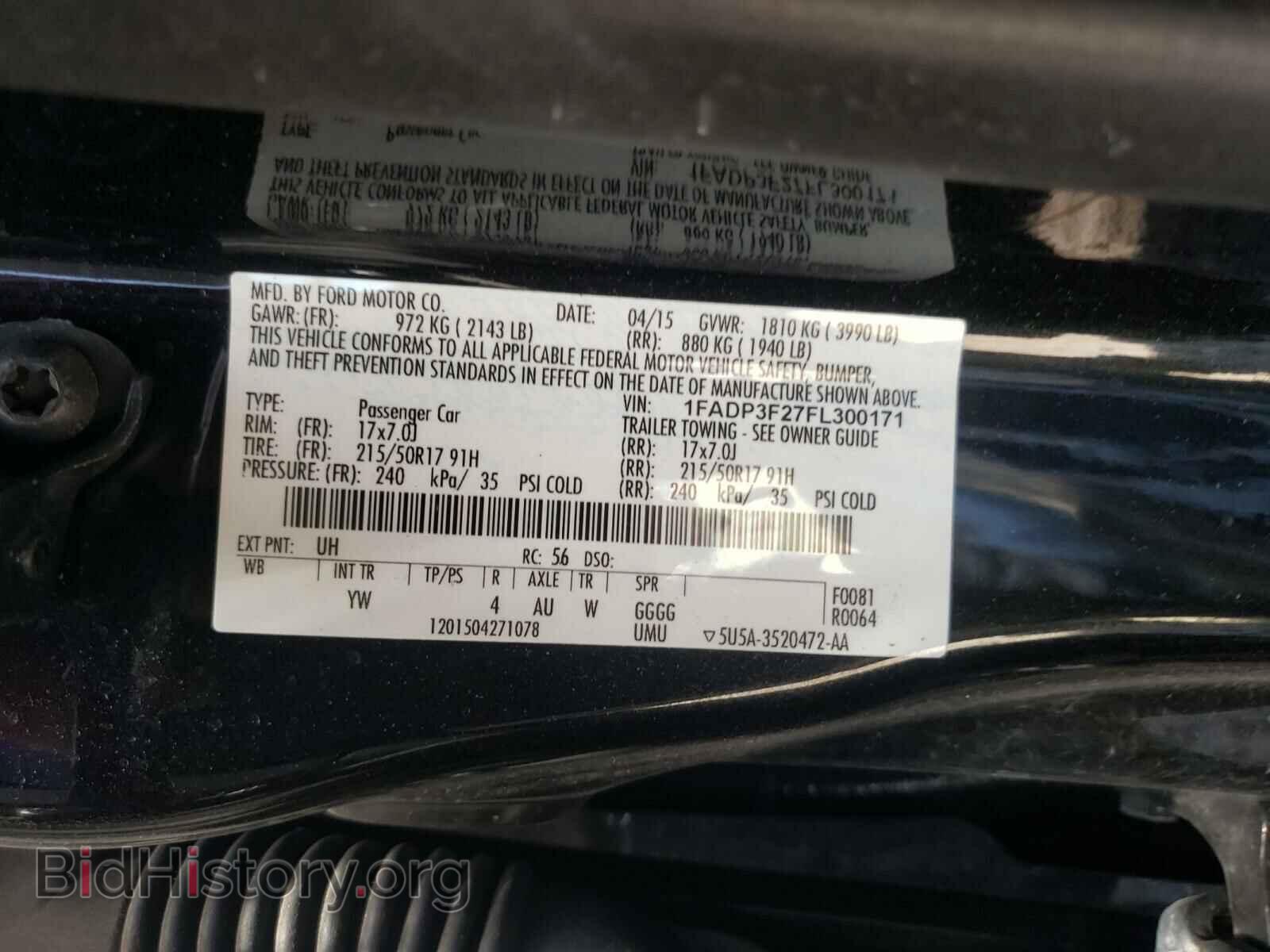 2015 FORD FOCUS - VIN: 1FADP3F27FL300171 - Фото 10