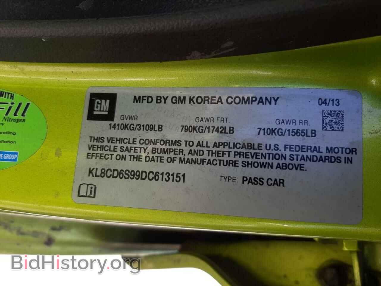 2013 CHEVROLET SPARK - VIN: KL8CD6S99DC613151 - Фото 10