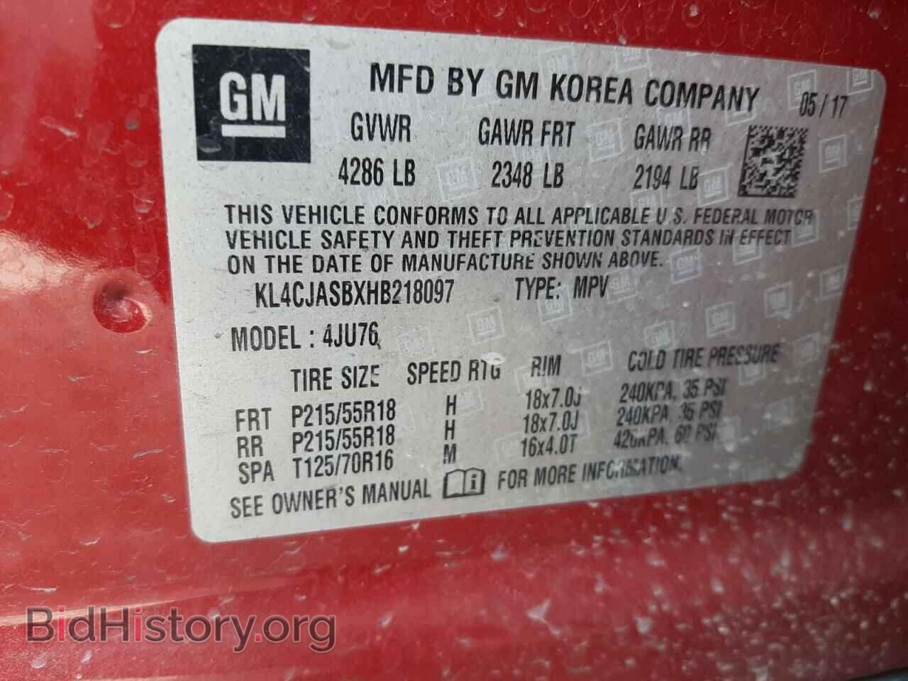 2017 BUICK ENCORE - VIN: KL4CJASBXHB218097 - Photo 12