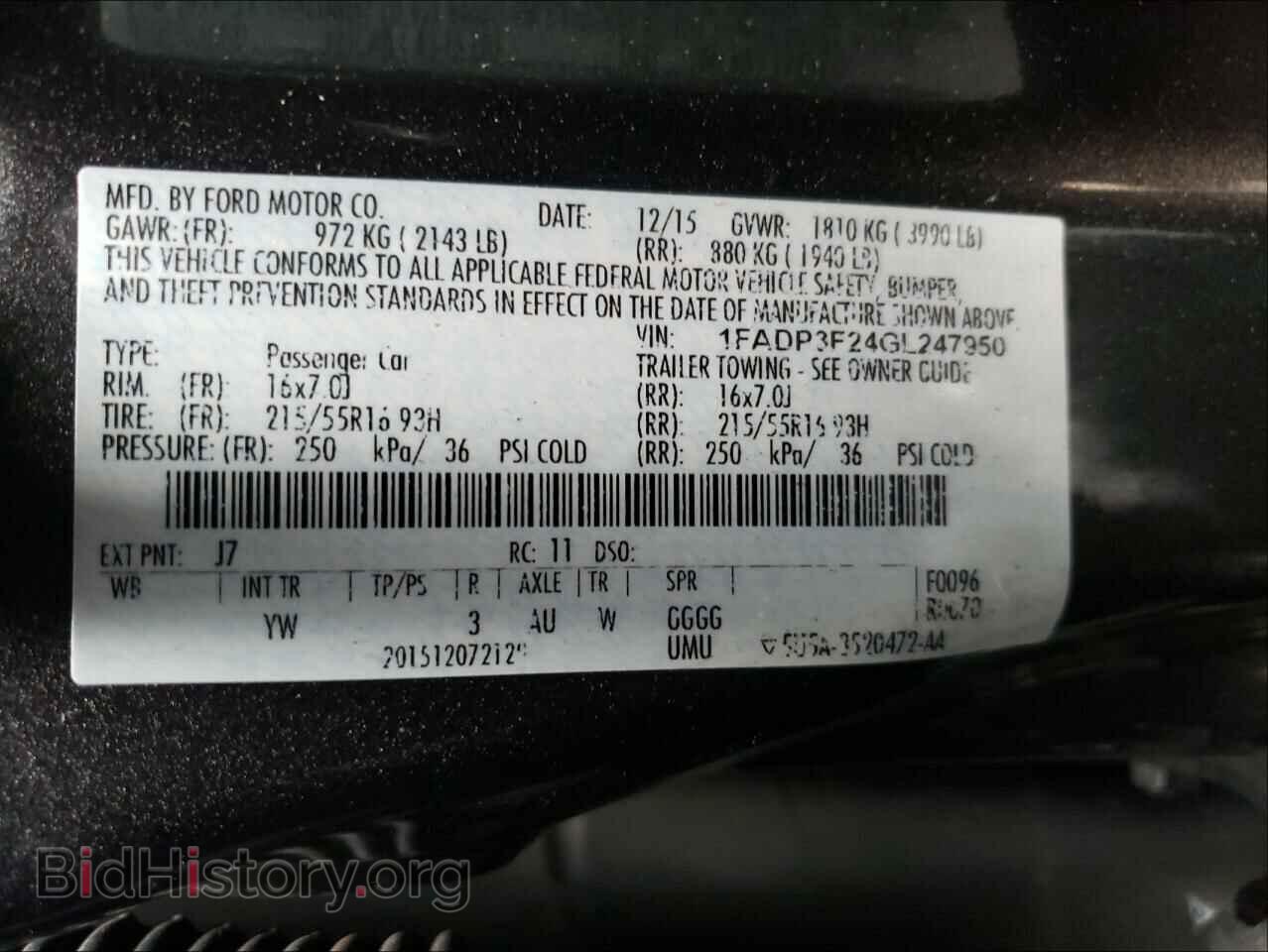2016 FORD FOCUS - VIN: 1FADP3F24GL247950 - Фото 10