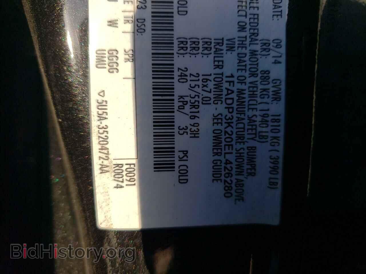2014 FORD FOCUS - VIN: 1FADP3K20EL426280 - Фото 13
