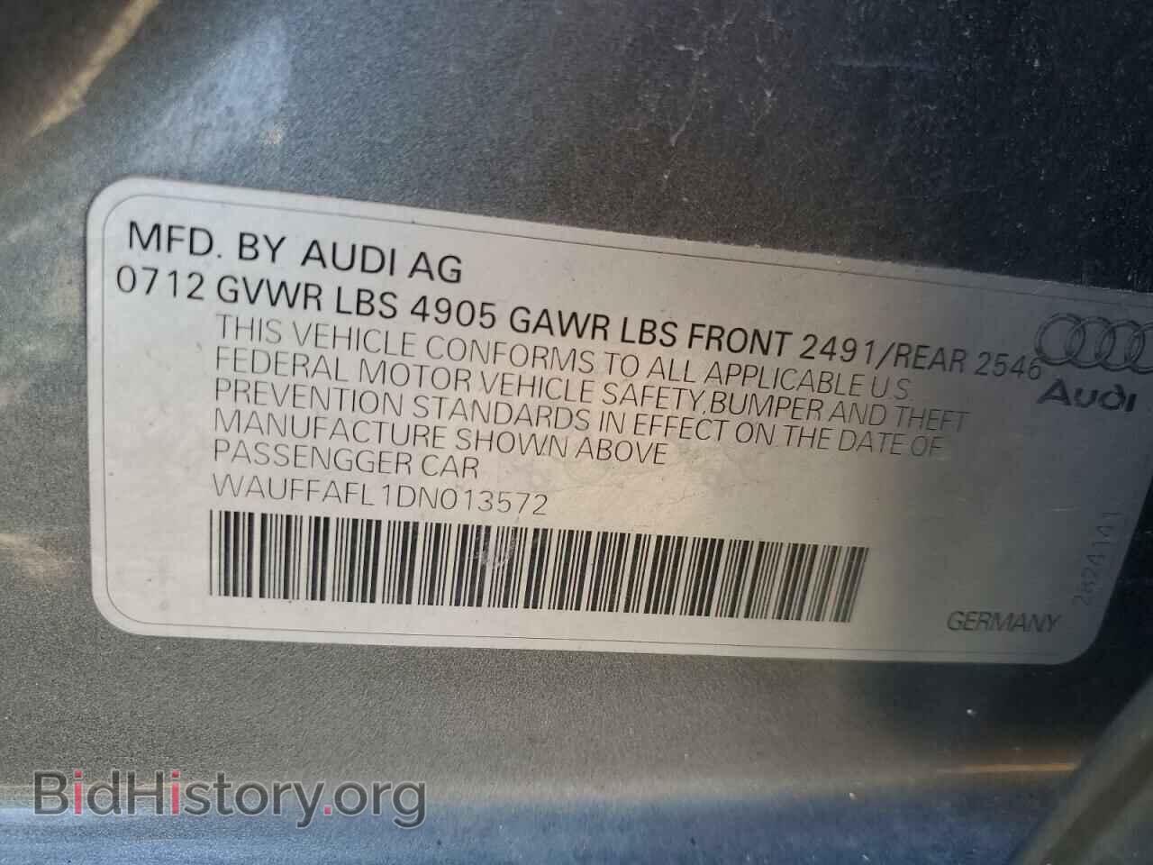 2013 AUDI A4 - VIN: WAUFFAFL1DN013572 - Фото 12