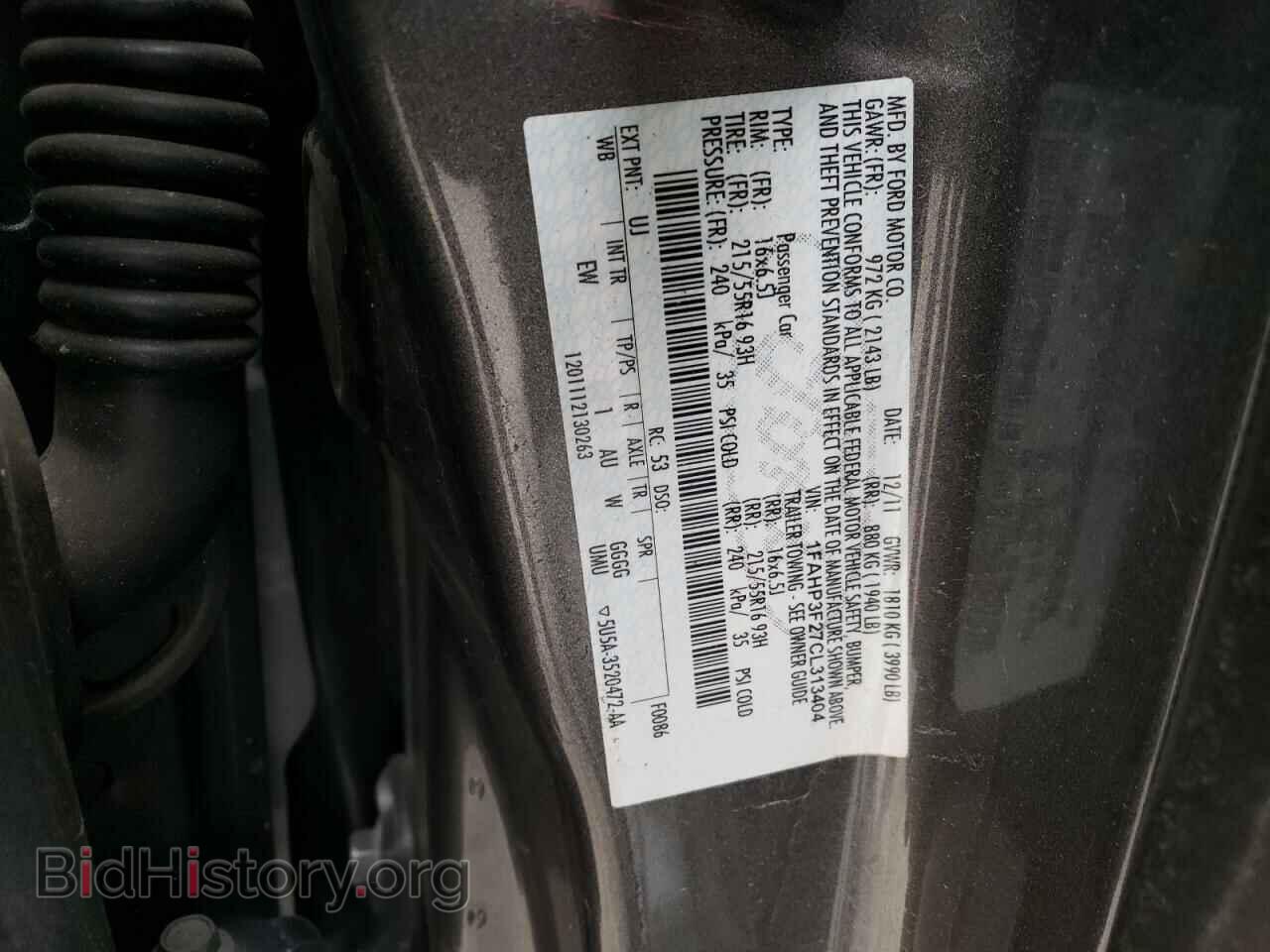 2012 FORD ALL Models - VIN: 1FAHP3F27CL313404 - Фото 12