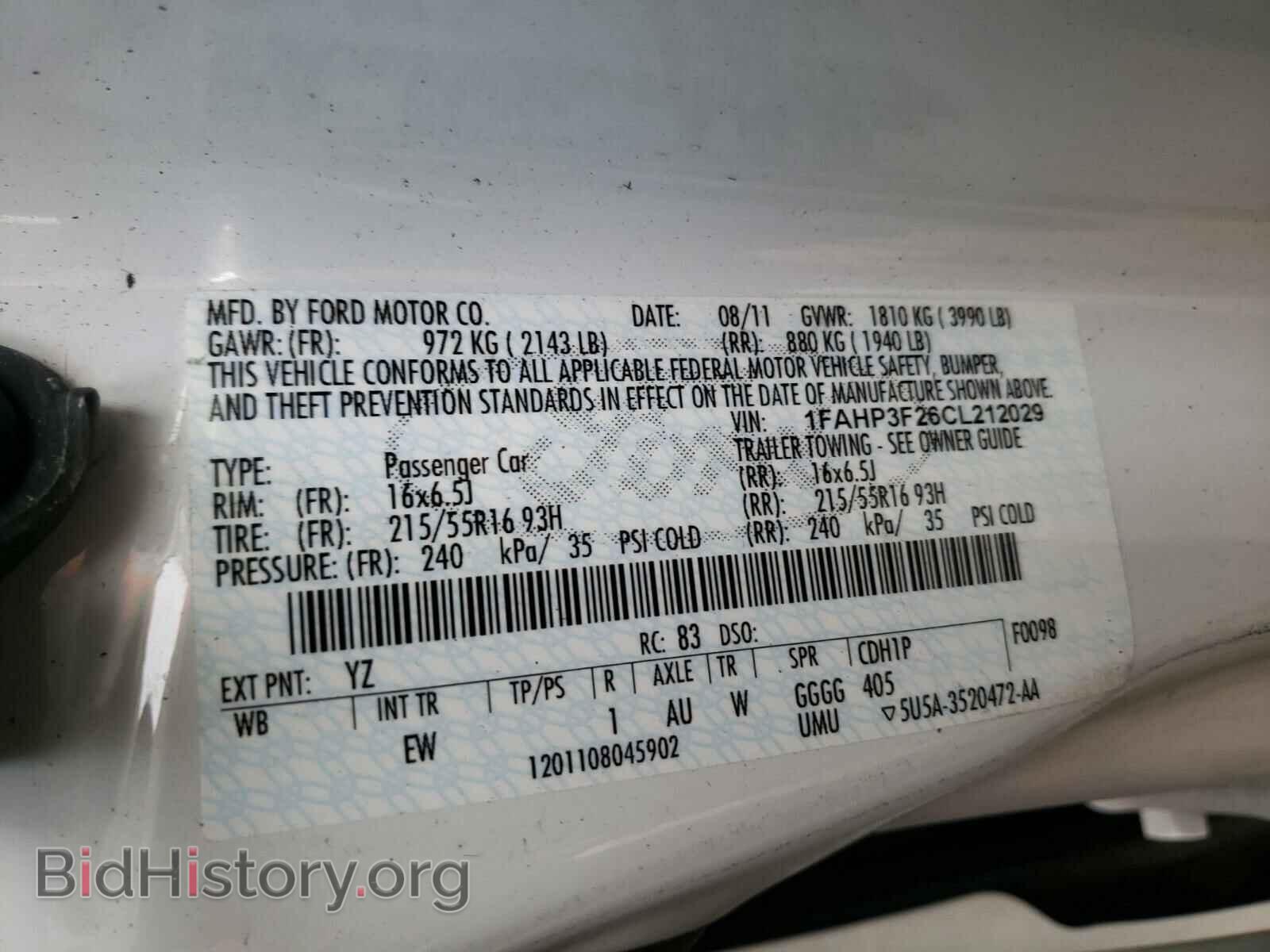 2012 FORD FOCUS - VIN: 1FAHP3F26CL212029 - Фото 10