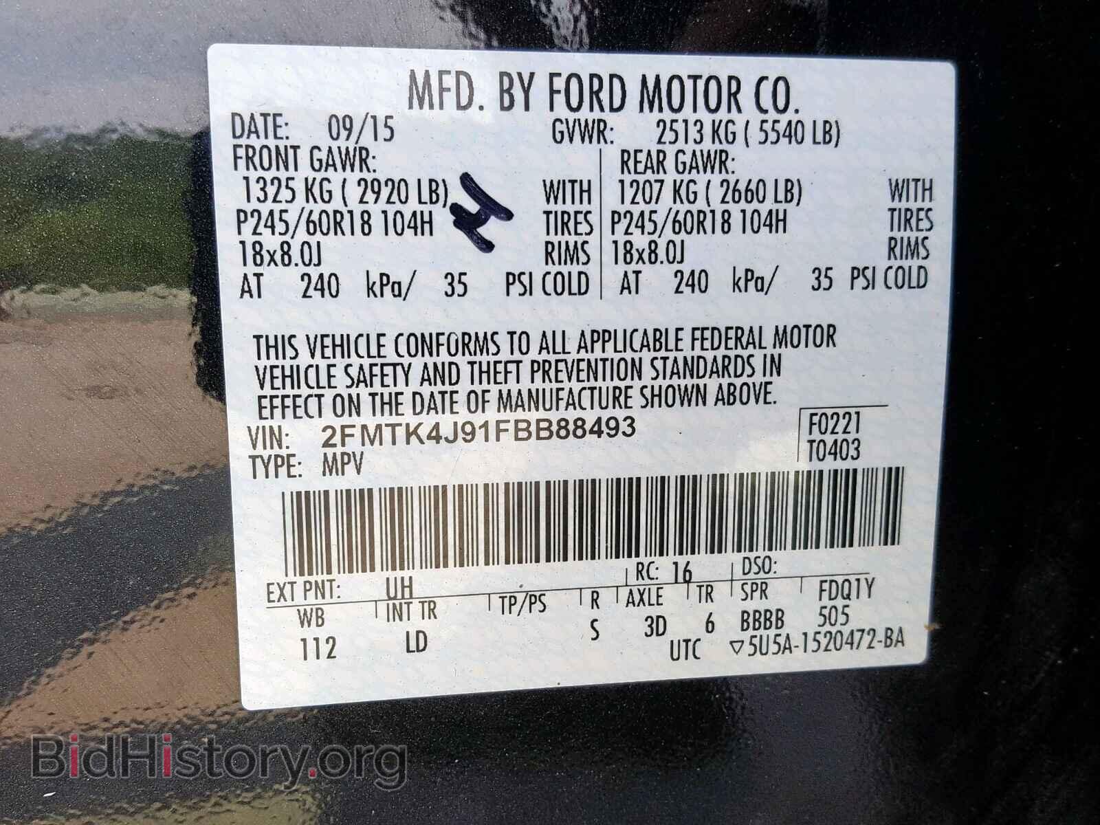 2015 FORD EDGE SEL - VIN: 2FMTK4J91FBB88493 - Photo 10