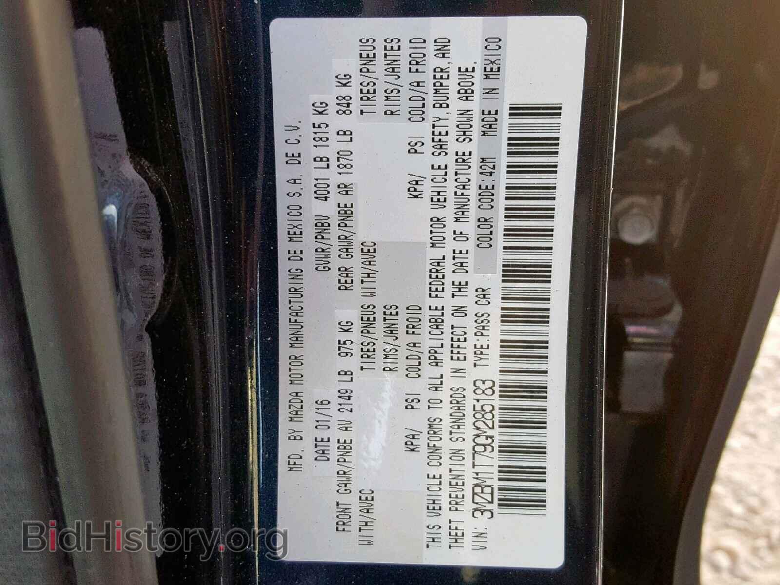 2016 MAZDA 3 - VIN: 3MZBM1T79GM285183 - Фото 10