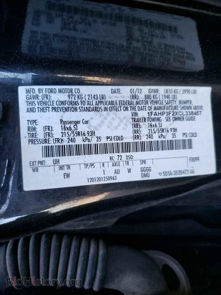 2012 FORD FOCUS - VIN: 1FAHP3F2XCL338457 - Photo 10