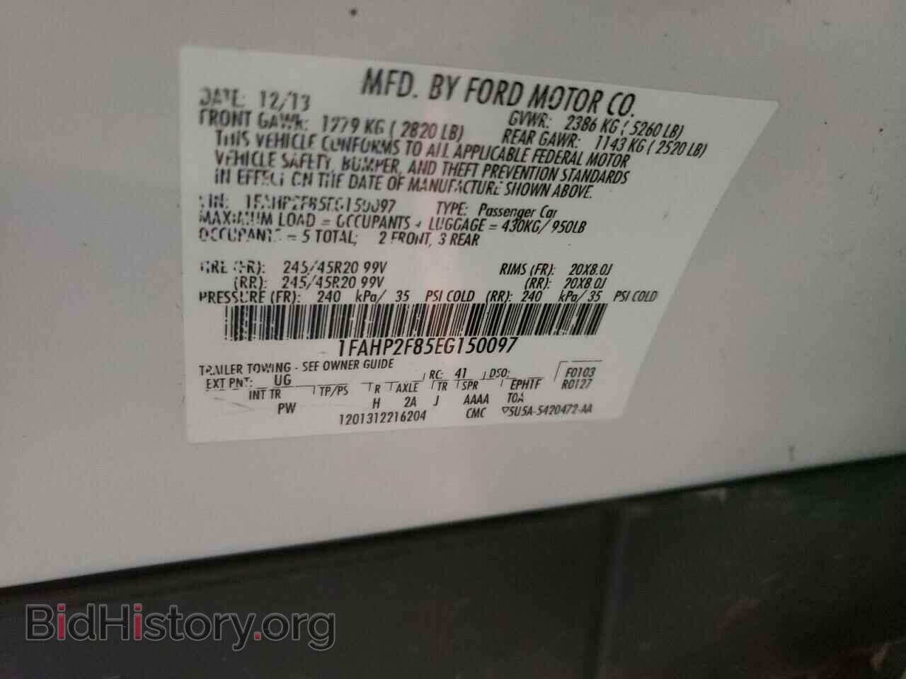 2014 FORD TAURUS - VIN: 1FAHP2F85EG150097 - Photo 10