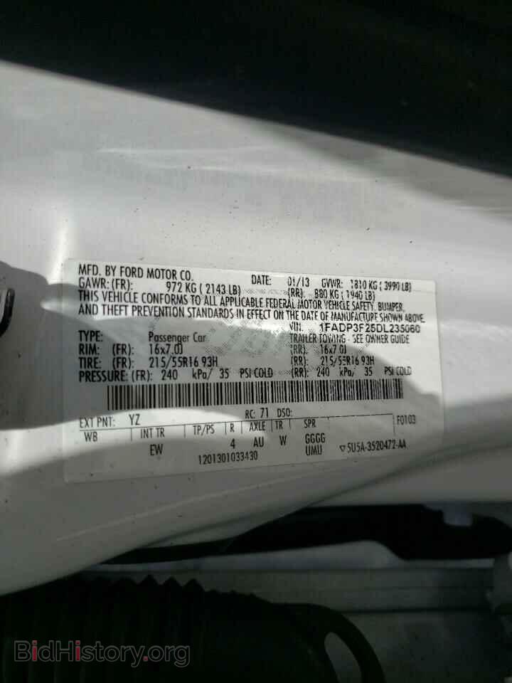 2013 FORD FOCUS - VIN: 1FADP3F25DL235060 - Фото 10
