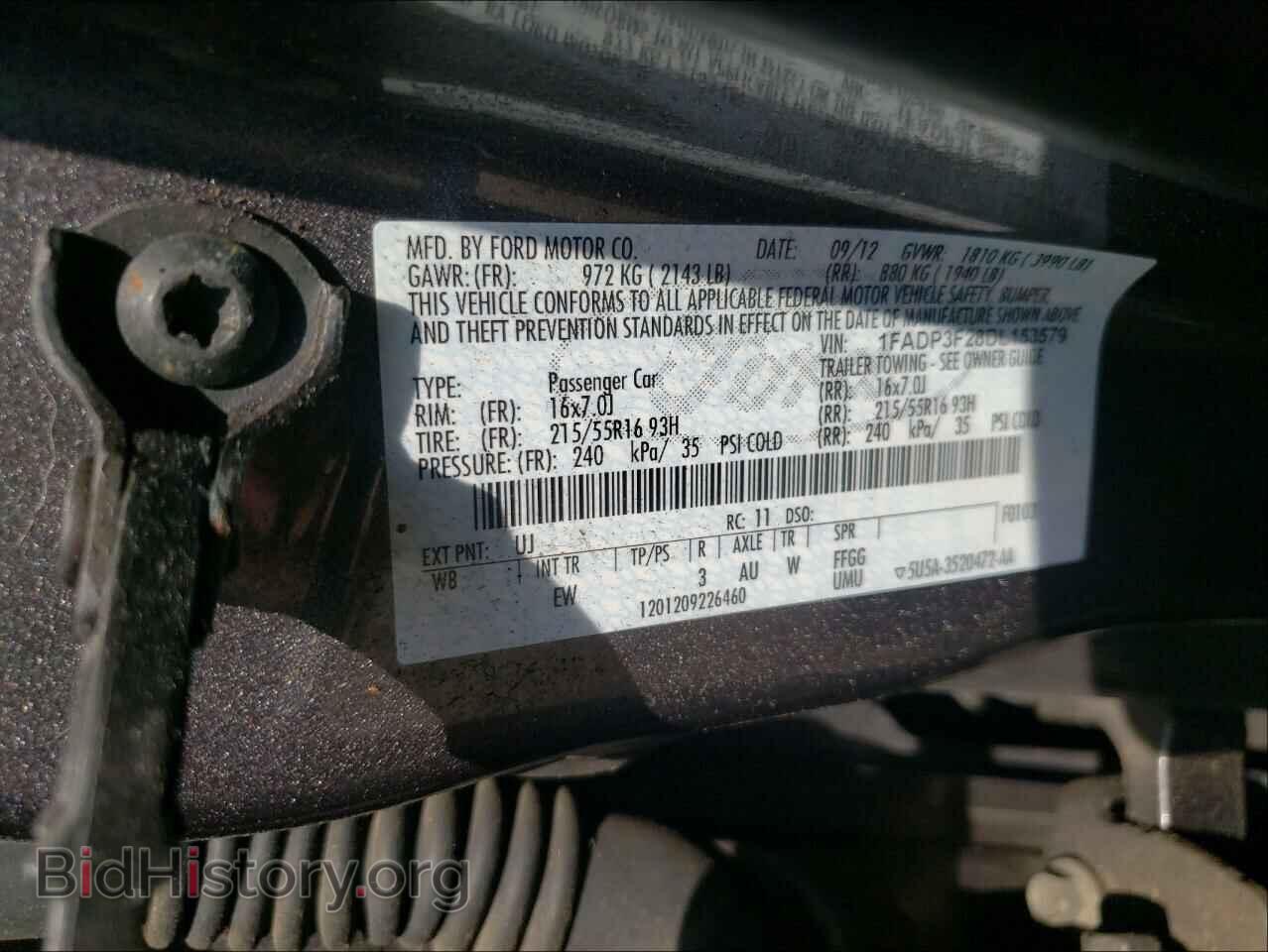 2013 FORD FOCUS - VIN: 1FADP3F28DL153579 - Фото 10