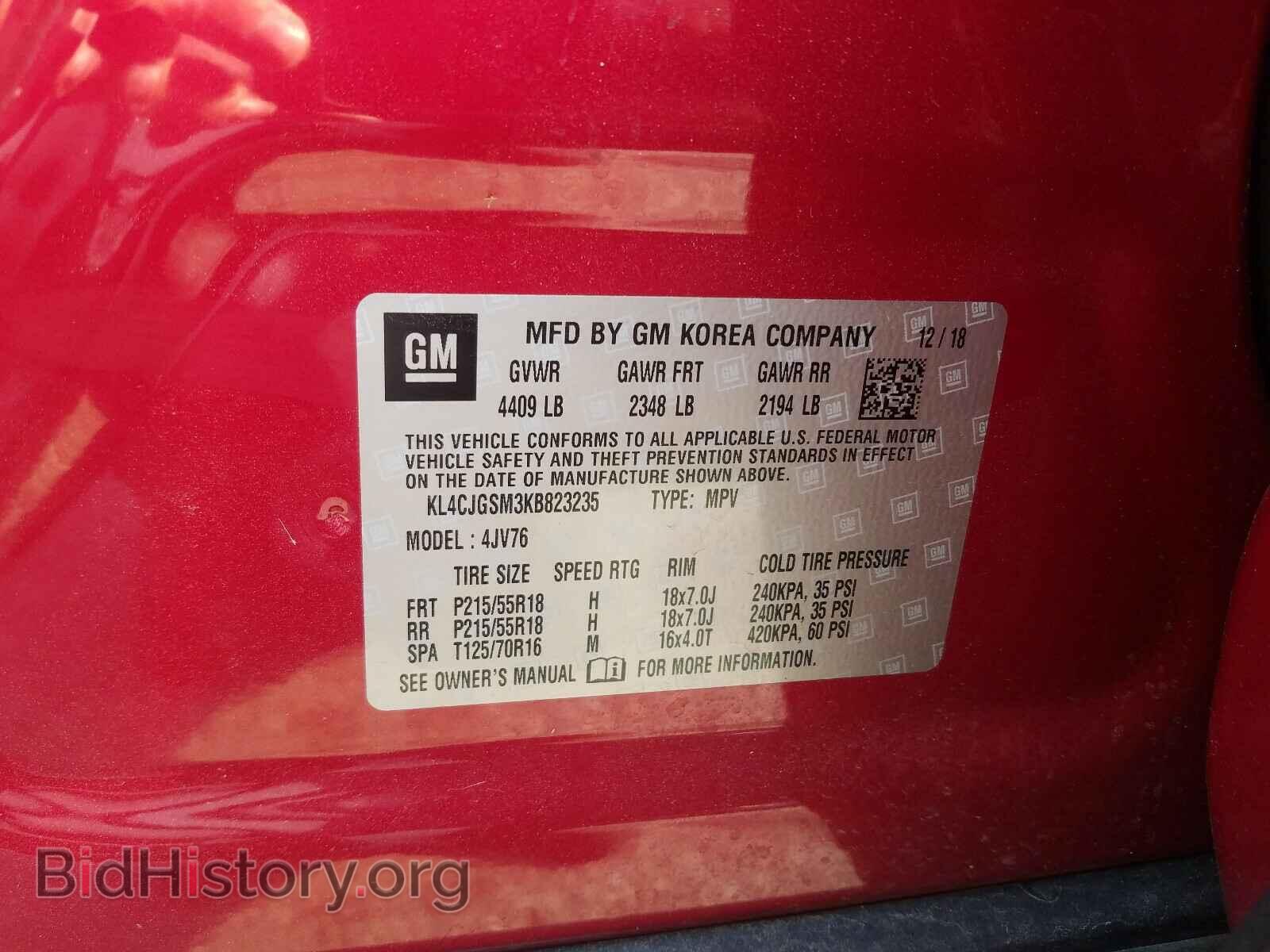 2019 BUICK ENCORE - VIN: KL4CJGSM3KB823235 - Photo 10