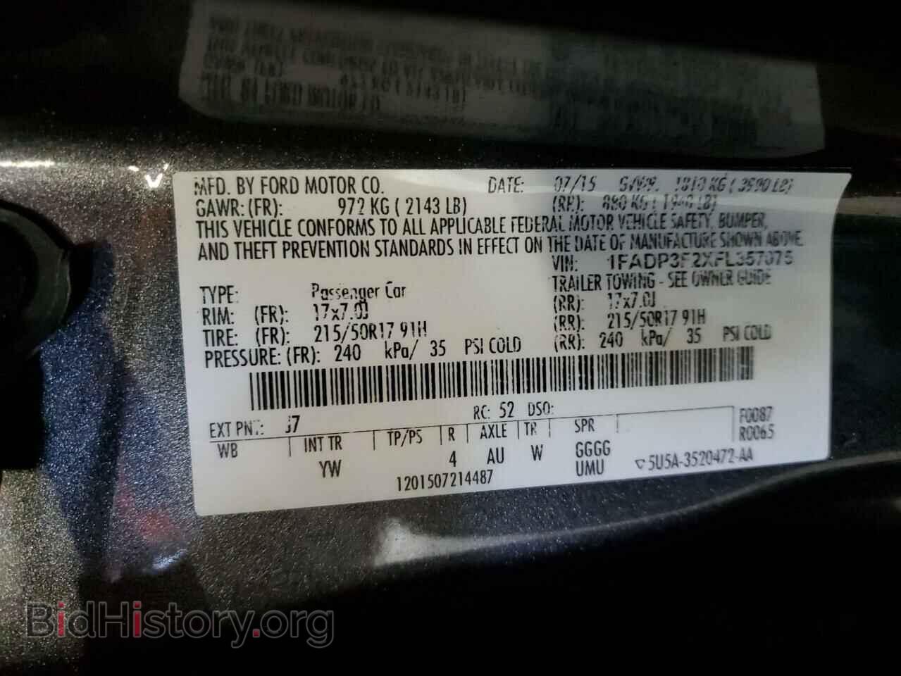 2015 FORD FOCUS - VIN: 1FADP3F2XFL357075 - Фото 12