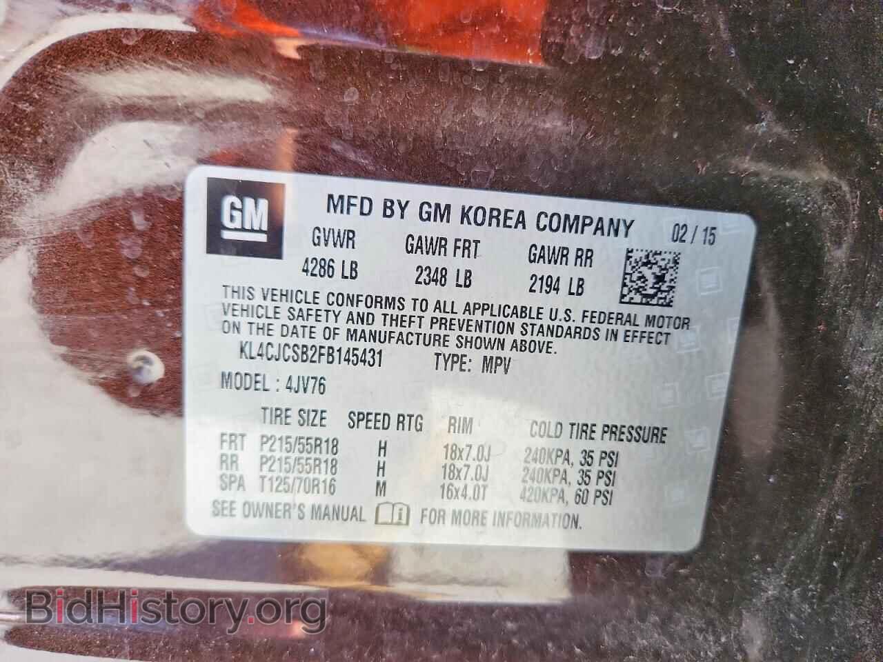 2015 BUICK ENCORE - VIN: KL4CJCSB2FB145431 - Photo 14