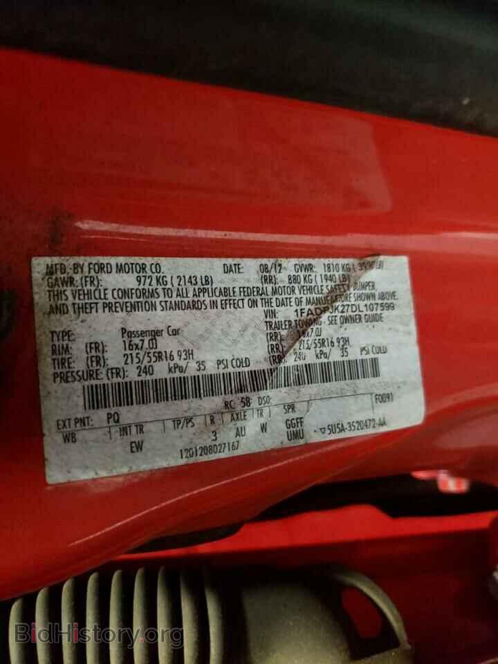2013 FORD FOCUS - VIN: 1FADP3K27DL107599 - Фото 10