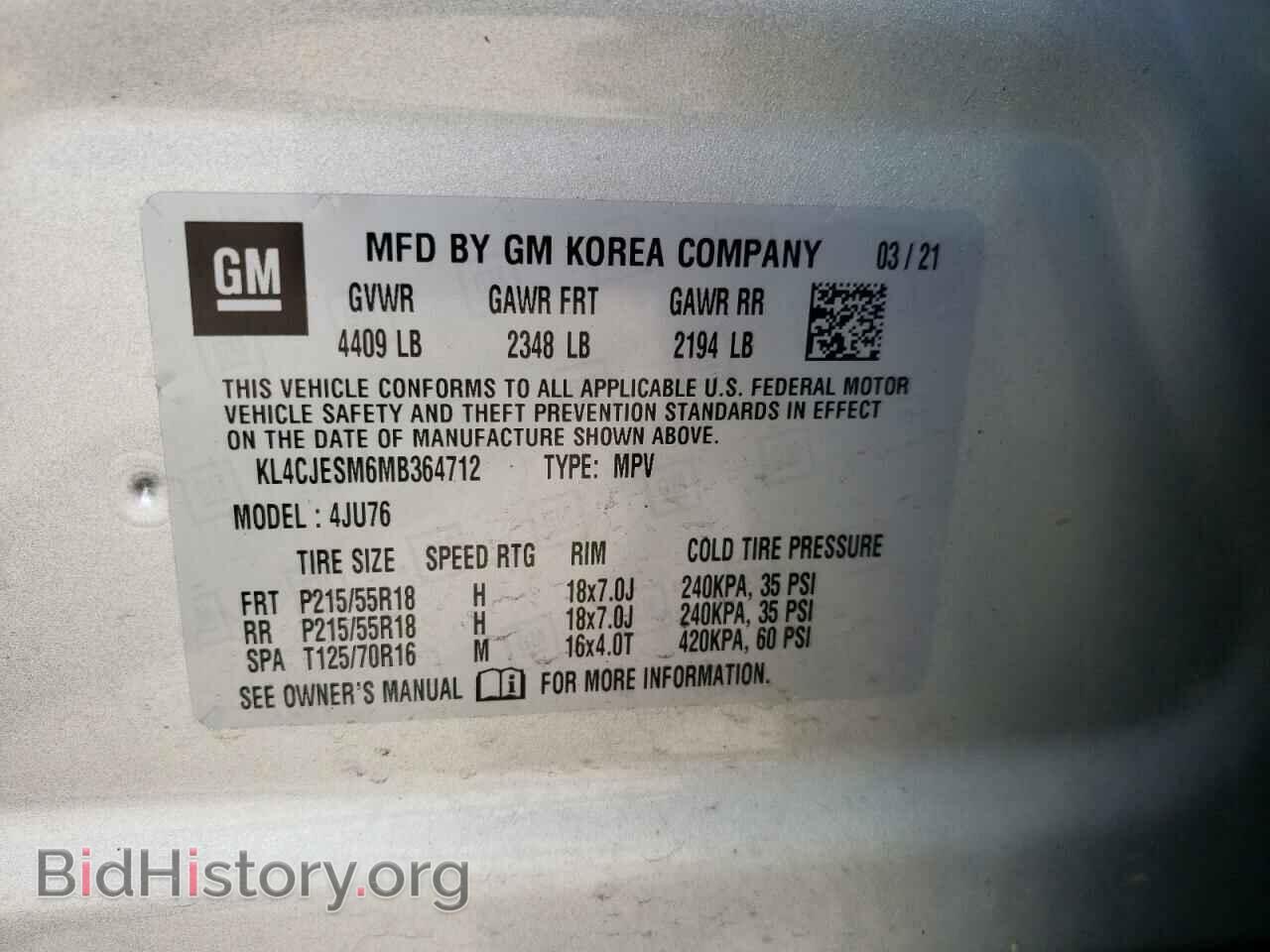 2021 BUICK ENCORE - VIN: KL4CJESM6MB364712 - Photo 10