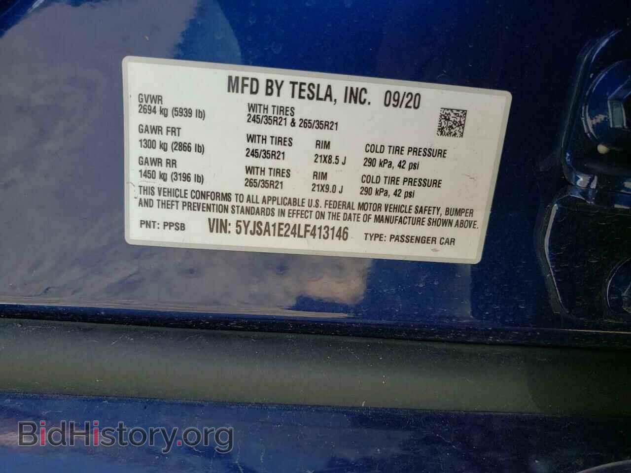 2020 TESLA MODEL S - VIN: 5YJSA1E24LF413146 - Photo 12