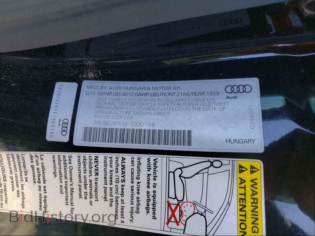 2015 AUDI TT - VIN: TRUBFAFK5F1000199 - Photo 10