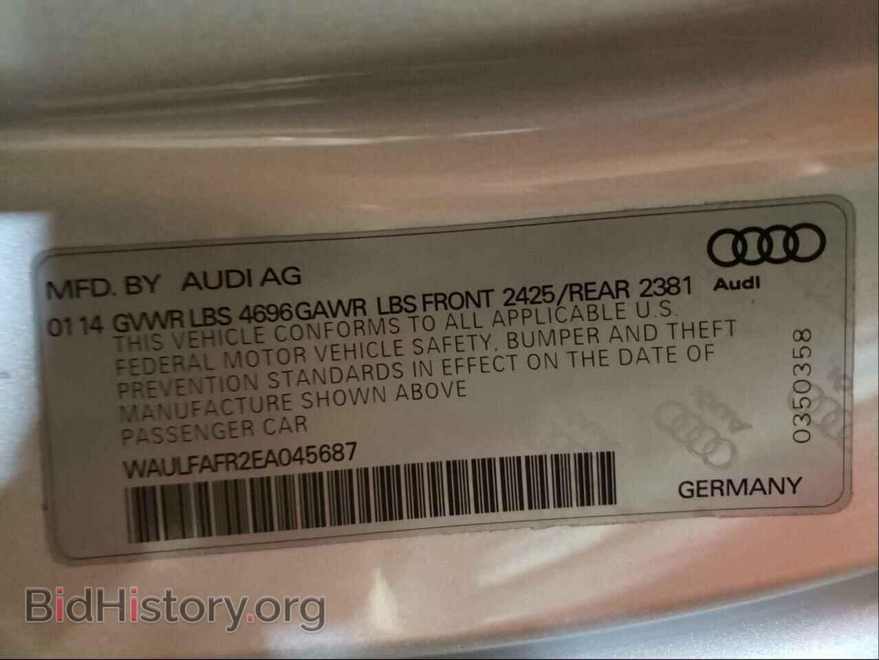 2014 AUDI A5 - VIN: WAULFAFR2EA045687 - Photo 10
