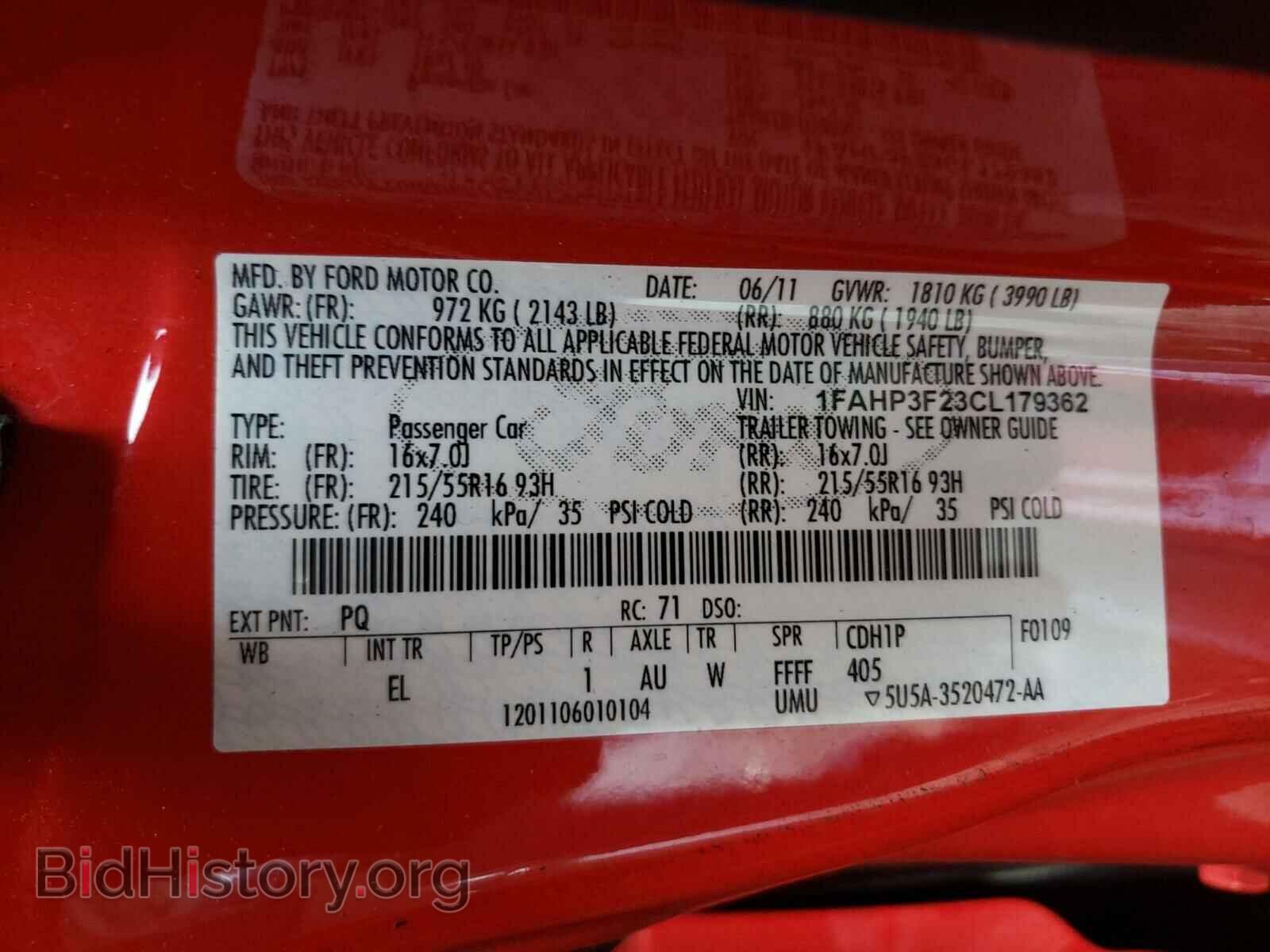 2012 FORD FOCUS - VIN: 1FAHP3F23CL179362 - Фото 10