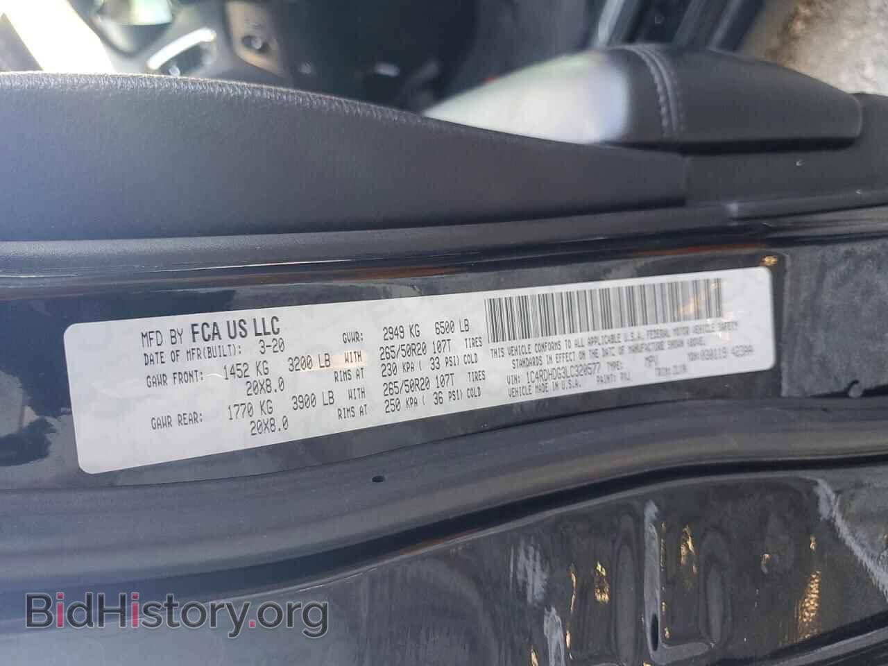 2020 DODGE DURANGO - VIN: 1C4RDHDG3LC320577 - Фото 13