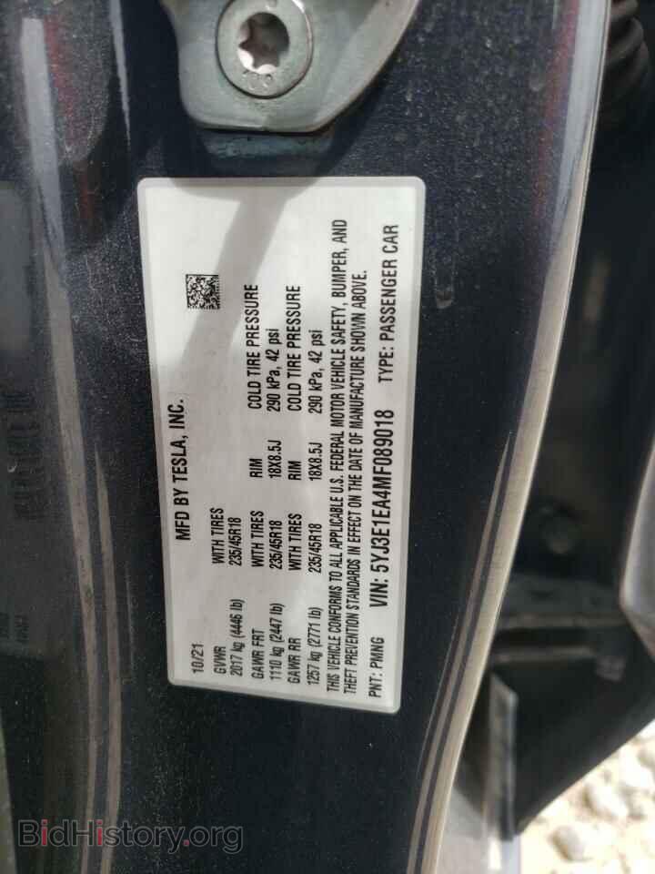2021 TESLA MODEL 3 - VIN: 5YJ3E1EA4MF089018 - Photo 10