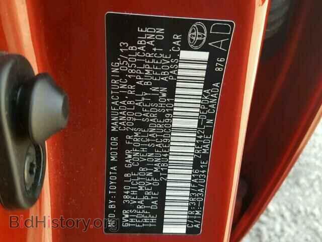 2013 TOYOTA COROLLA - VIN: 2T1BU4EE9DC099101 - Фото 10