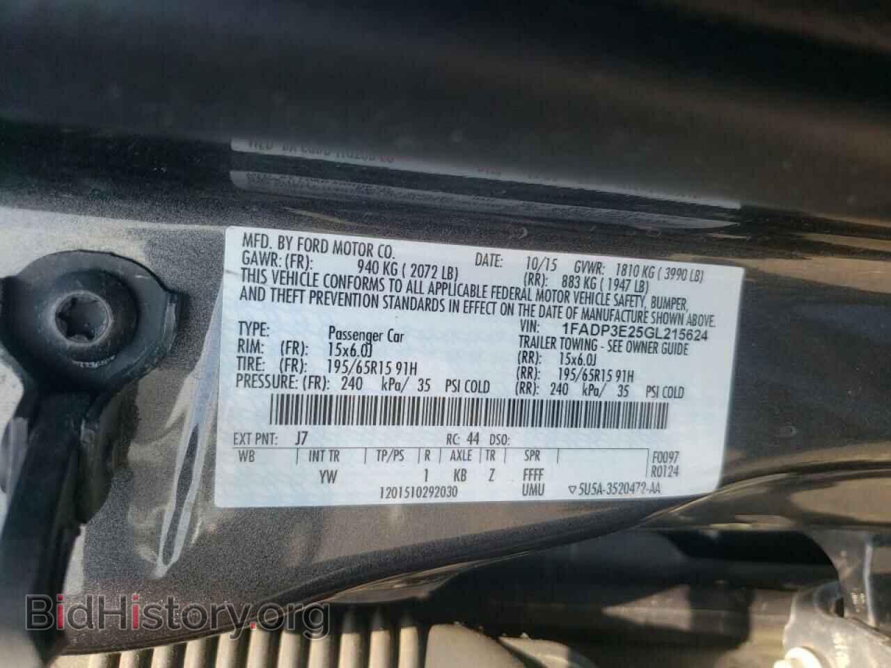 2016 FORD FOCUS - VIN: 1FADP3E25GL215624 - Photo 10