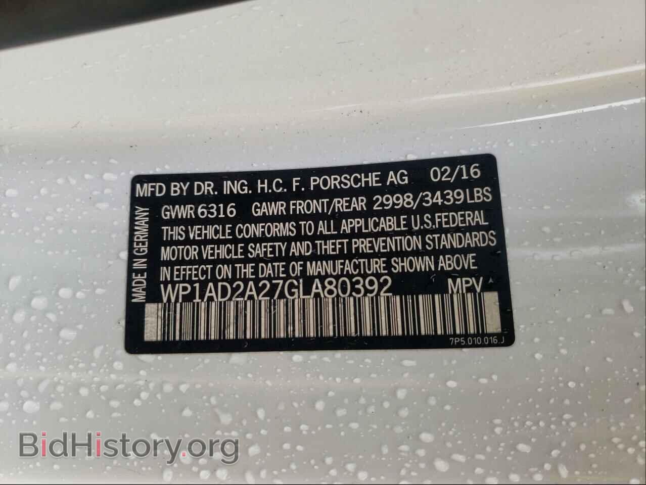 2016 PORSCHE CAYENNE - VIN: WP1AD2A27GLA80392 - Фото 10