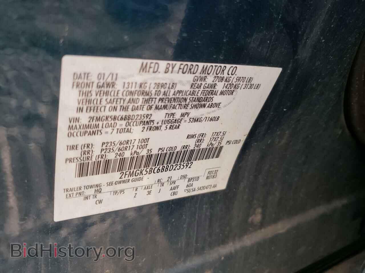 2011 FORD FLEX - VIN: 2FMGK5BC6BBD23592 - Photo 10
