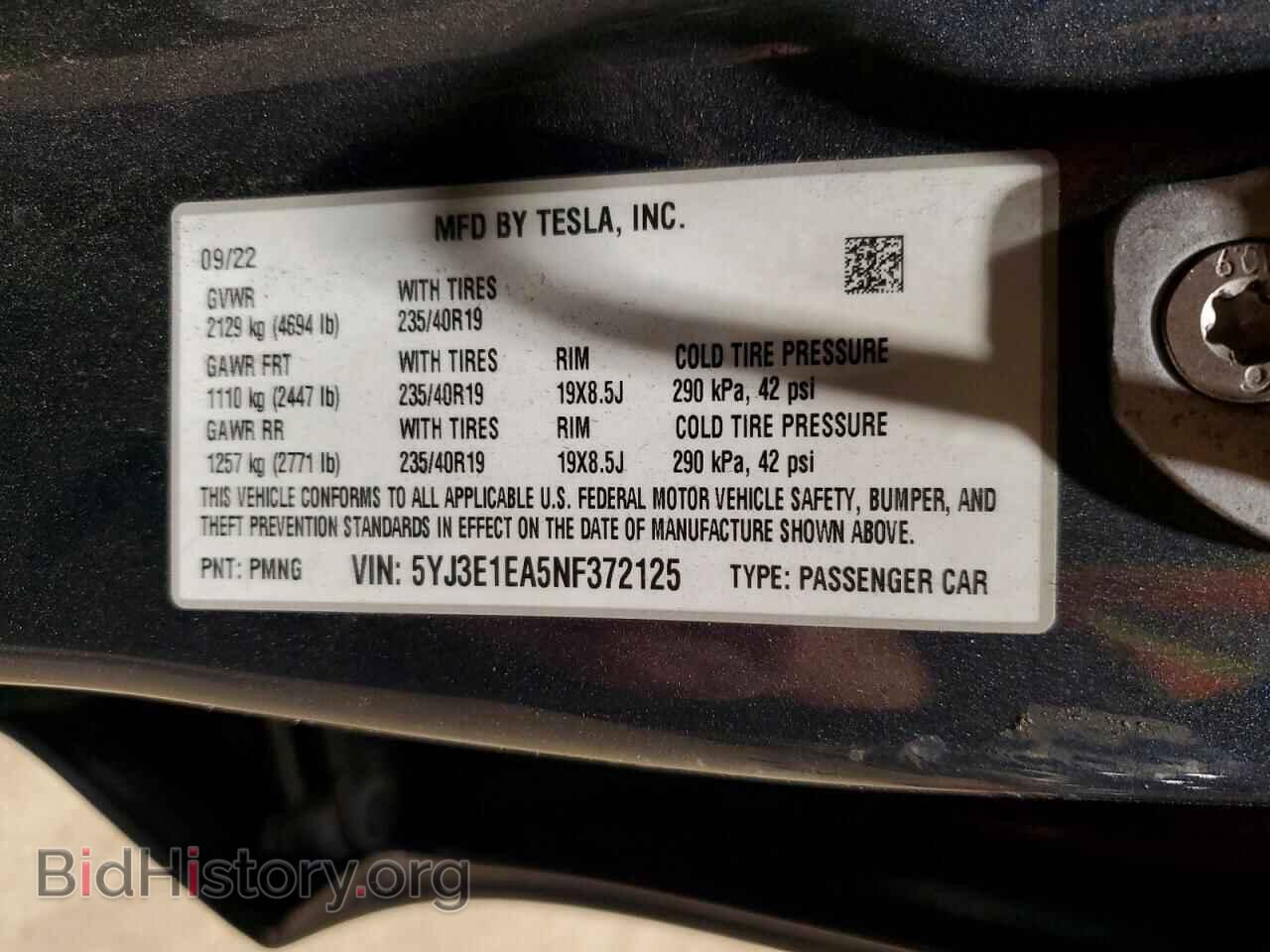 2022 TESLA MODEL 3 - VIN: 5YJ3E1EA5NF372125 - Photo 12