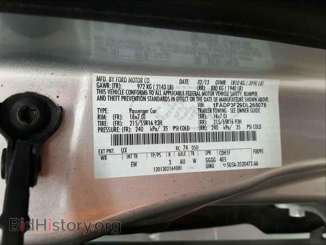 2013 FORD FOCUS - VIN: 1FADP3F29DL265078 - Фото 10