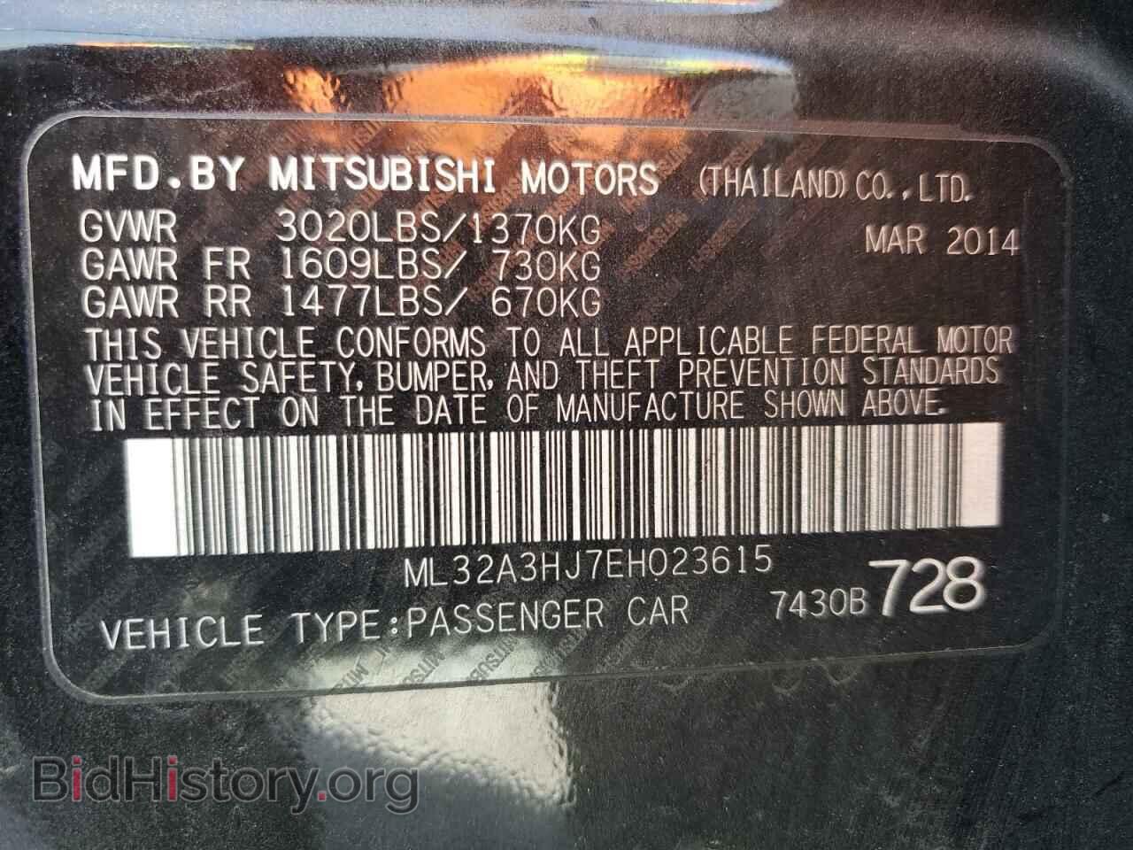 2014 MITSUBISHI MIRAGE - VIN: ML32A3HJ7EH023615 - Фото 12
