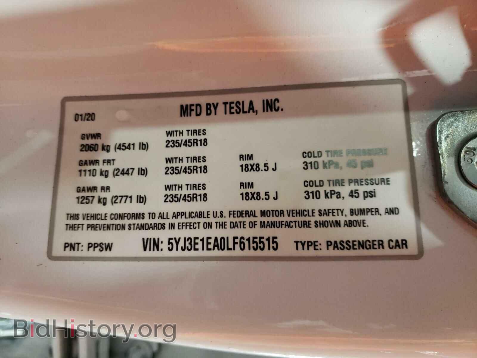 2020 TESLA MODEL 3 - VIN: 5YJ3E1EA0LF615515 - Photo 10