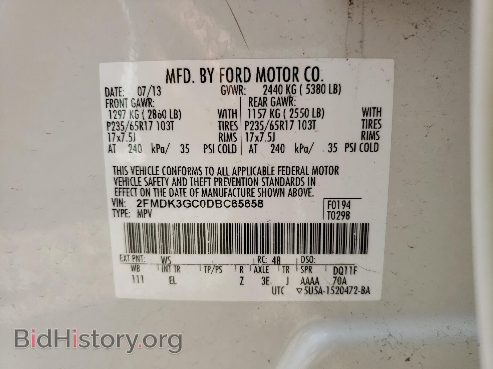 2013 FORD EDGE - VIN: 2FMDK3GC0DBC65658 - Photo 10