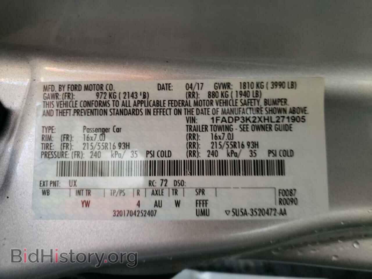 2017 FORD FOCUS - VIN: 1FADP3K2XHL271905 - Photo 10