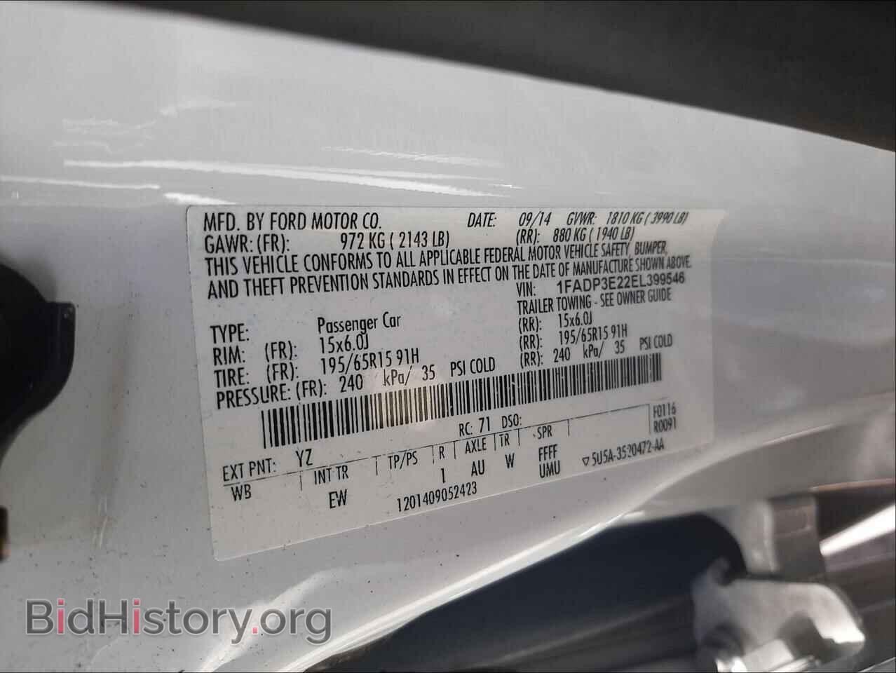 2014 FORD FOCUS - VIN: 1FADP3E22EL399546 - Photo 10