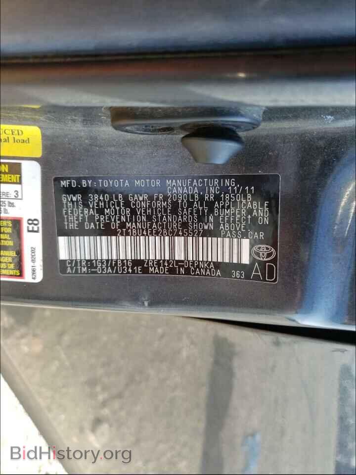 2011 TOYOTA COROLLA - VIN: 2T1BU4EE2BC745527 - Фото 10