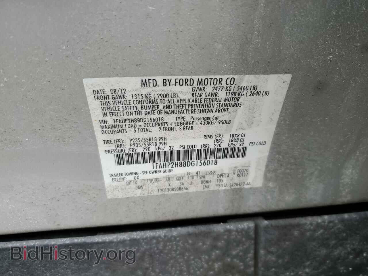 2013 FORD ALL Models - VIN: 1FAHP2H88DG156018 - Photo 12