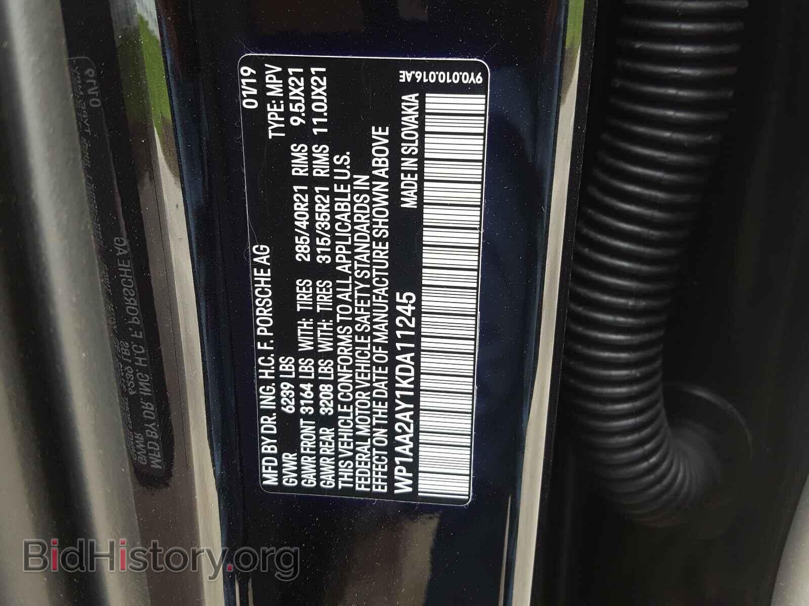 2019 PORSCHE CAYENNE - VIN: WP1AA2AY1KDA11245 - Photo 10